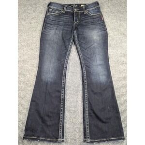 Silver Jeans Womens 31x29.5 Blue‎ Suki Surplus Bootcut Flap Pocket Cowboy Rodeo